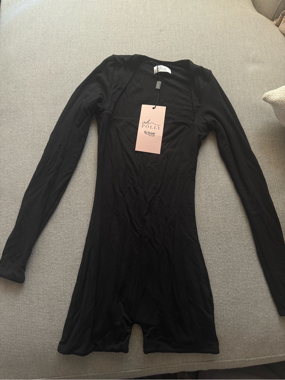 Oh Polly Black Long Sleeve Romper